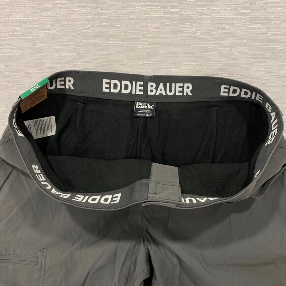 Eddie Bauer Fleece Lined Tech Pants Mens 38 x 32 Gray Water Repellent Insulated - Picture 8 of 13